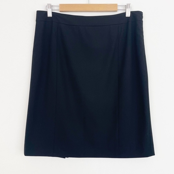 Lafayette 148 New York Black Wool Classic Career Minimalist Pencil Skirt Size 12 - Picture 1 of 11
